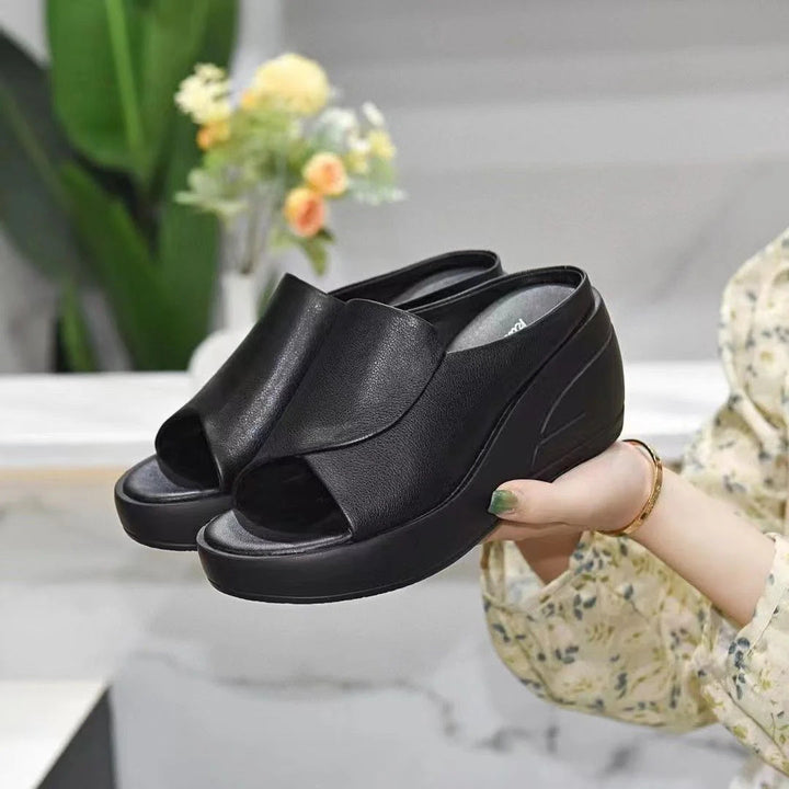 Sandy | Leather Wedge Sandals