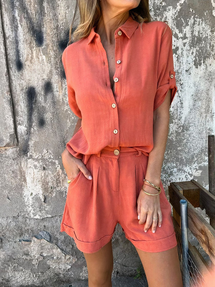 Janice | Casual Shorts & Blouse Set - Marlea