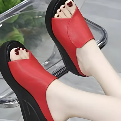 Sandy | Leather Wedge Sandals