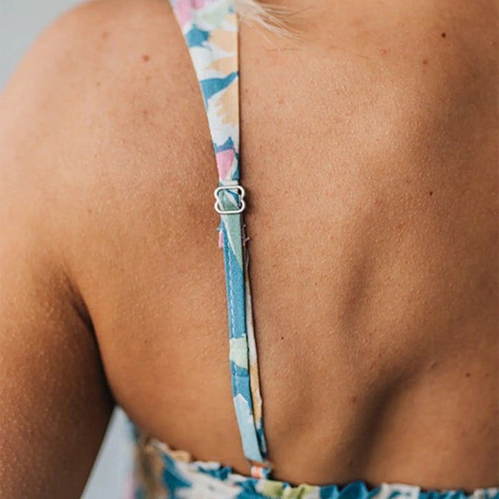 Stella | Floral Maxi Dress Smocked Bodice Adjustable Straps